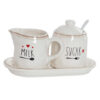 PICHET Lait et sucrier set de 3 en grès 21x10x10 cm
