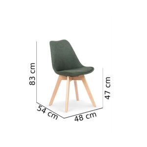torre chaise scandinave avec tissu vert