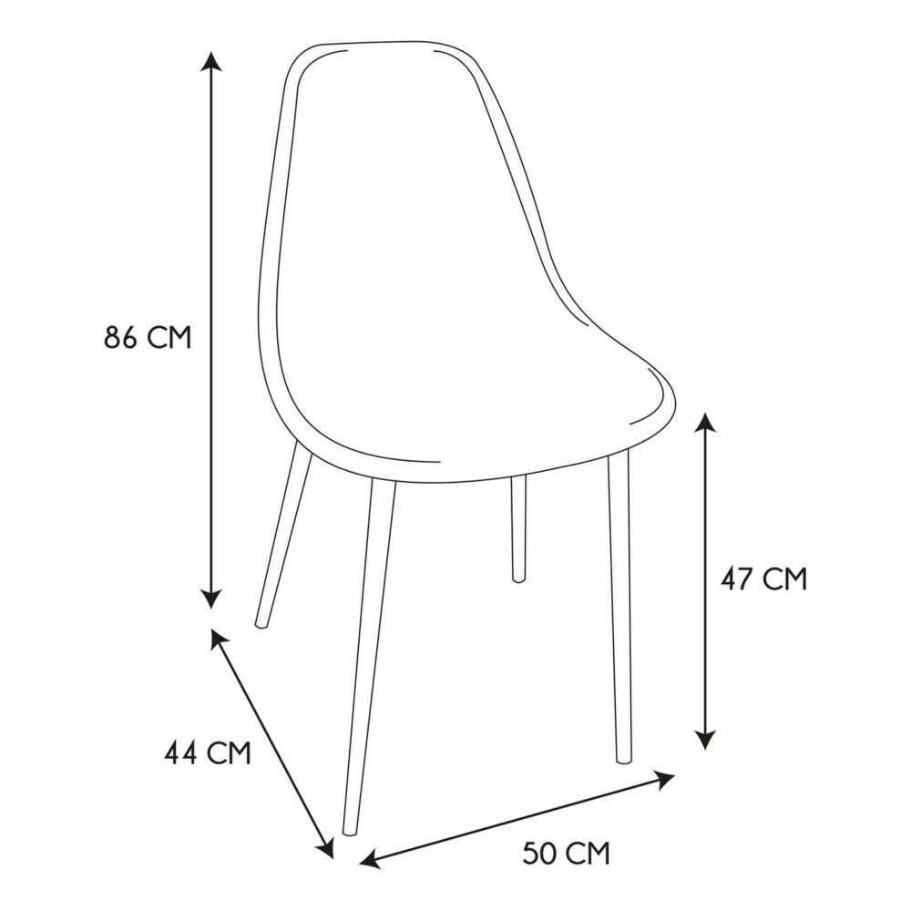LAGOS Chaise avec des pieds imitation bois - Beige / Noir – Image 10