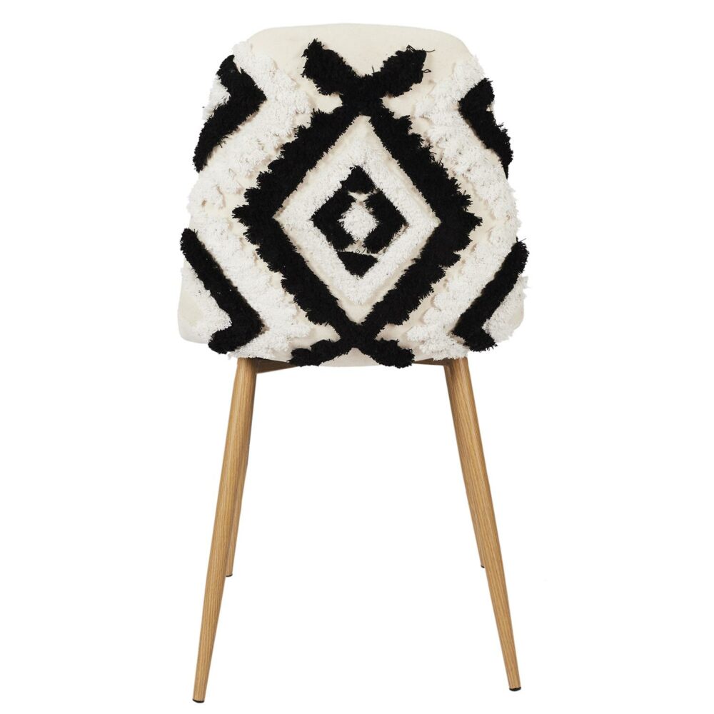 LAGOS Chaise avec des pieds imitation bois - Beige / Noir – Image 4