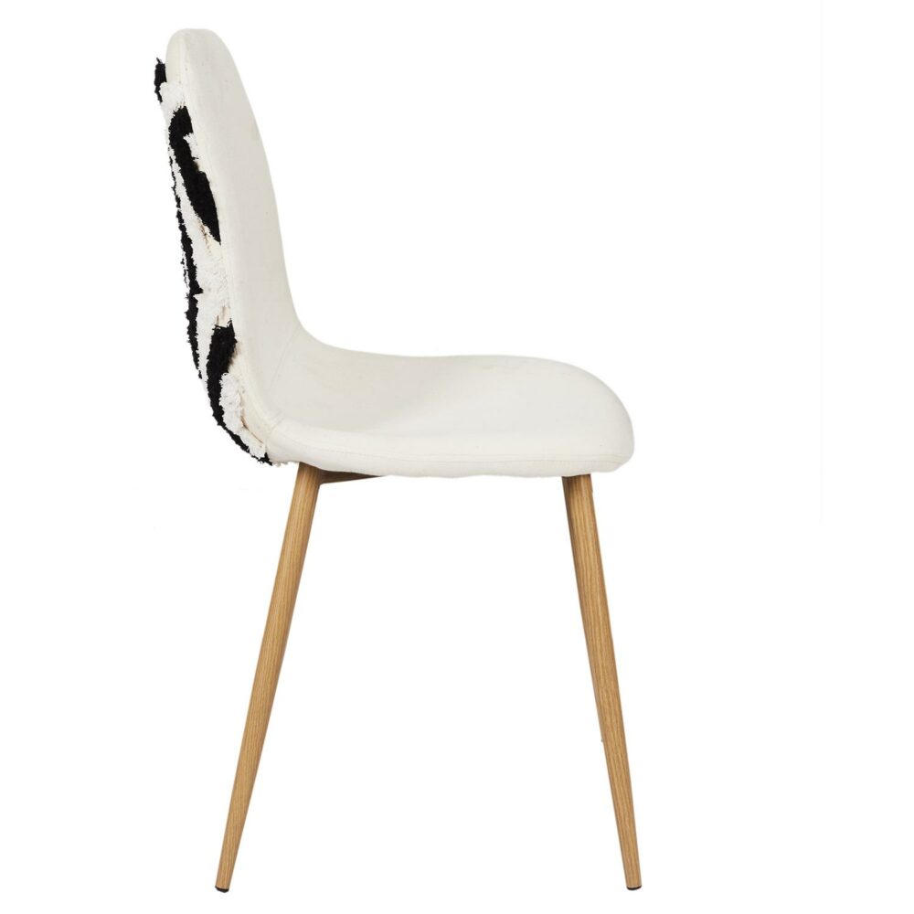 LAGOS Chaise avec des pieds imitation bois - Beige / Noir – Image 5