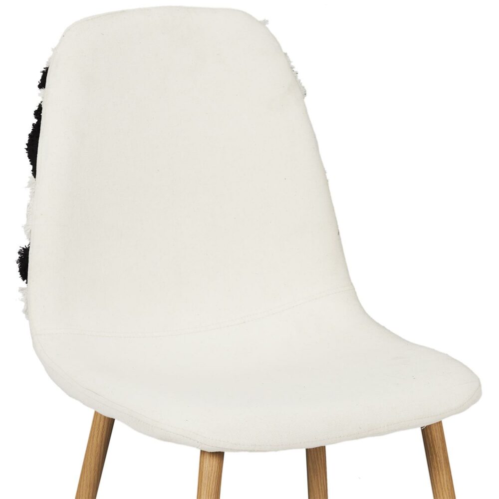 LAGOS Chaise avec des pieds imitation bois - Beige / Noir – Image 9