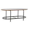Table basse en verre et métal noir 99.5 x 50 x 40 cm