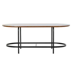 Table basse en verre et métal noir 99.5 x 50 x 40 cm