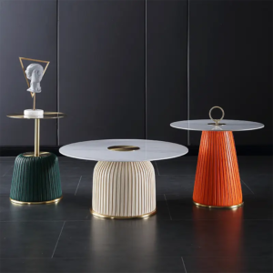 ALBA Set de 3 Tables de salon de luxe en marbre 80/60/40 cm