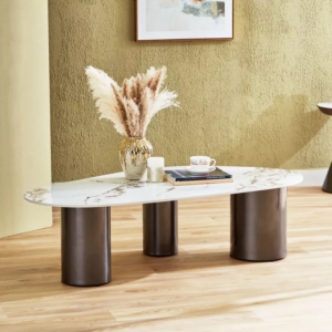 Alternative view of ZELDA Table basse de luxe avec  en pierre marbrée 138 cm