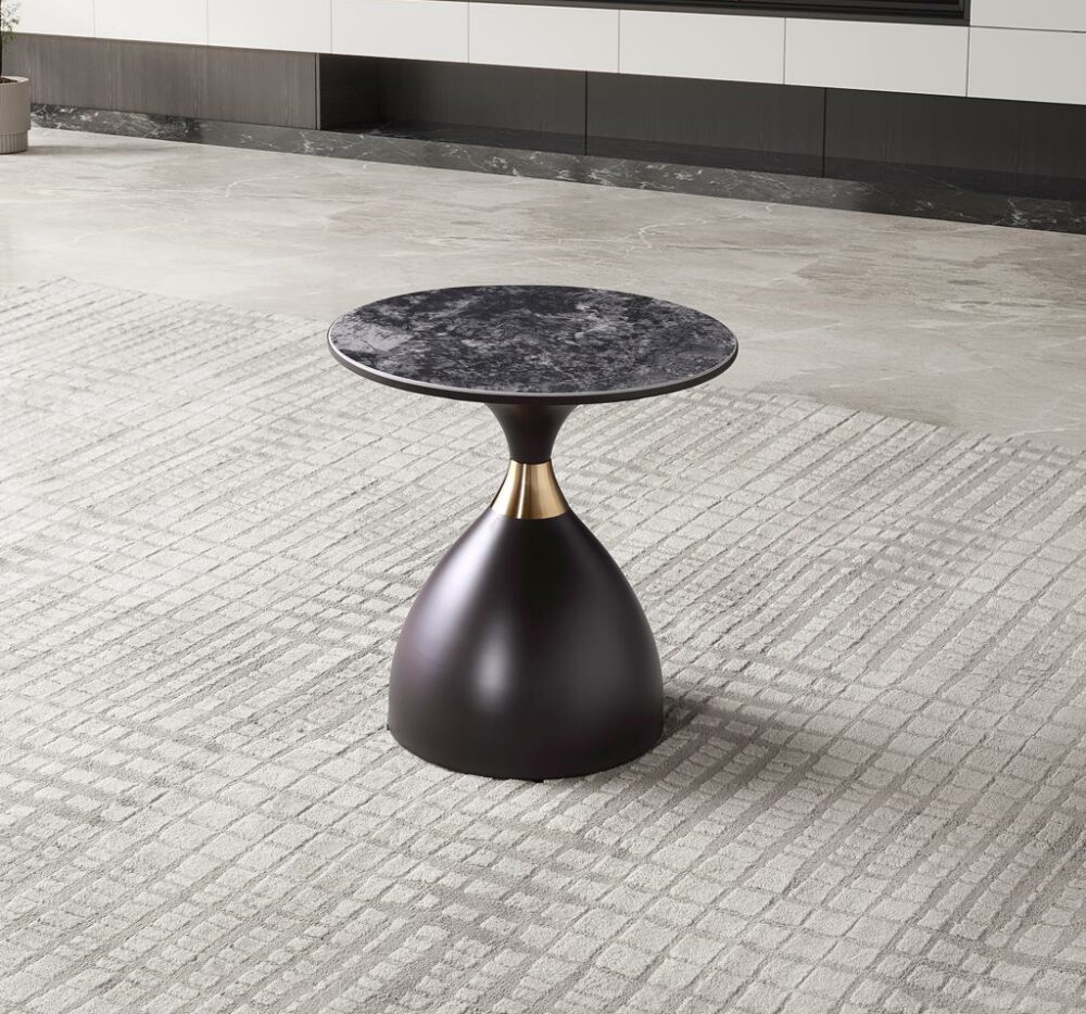 ARDA Table de coin en pierre marbrée - 50 cm – Image 2