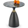 ARDA Table de coin en pierre marbrée - 50 cm